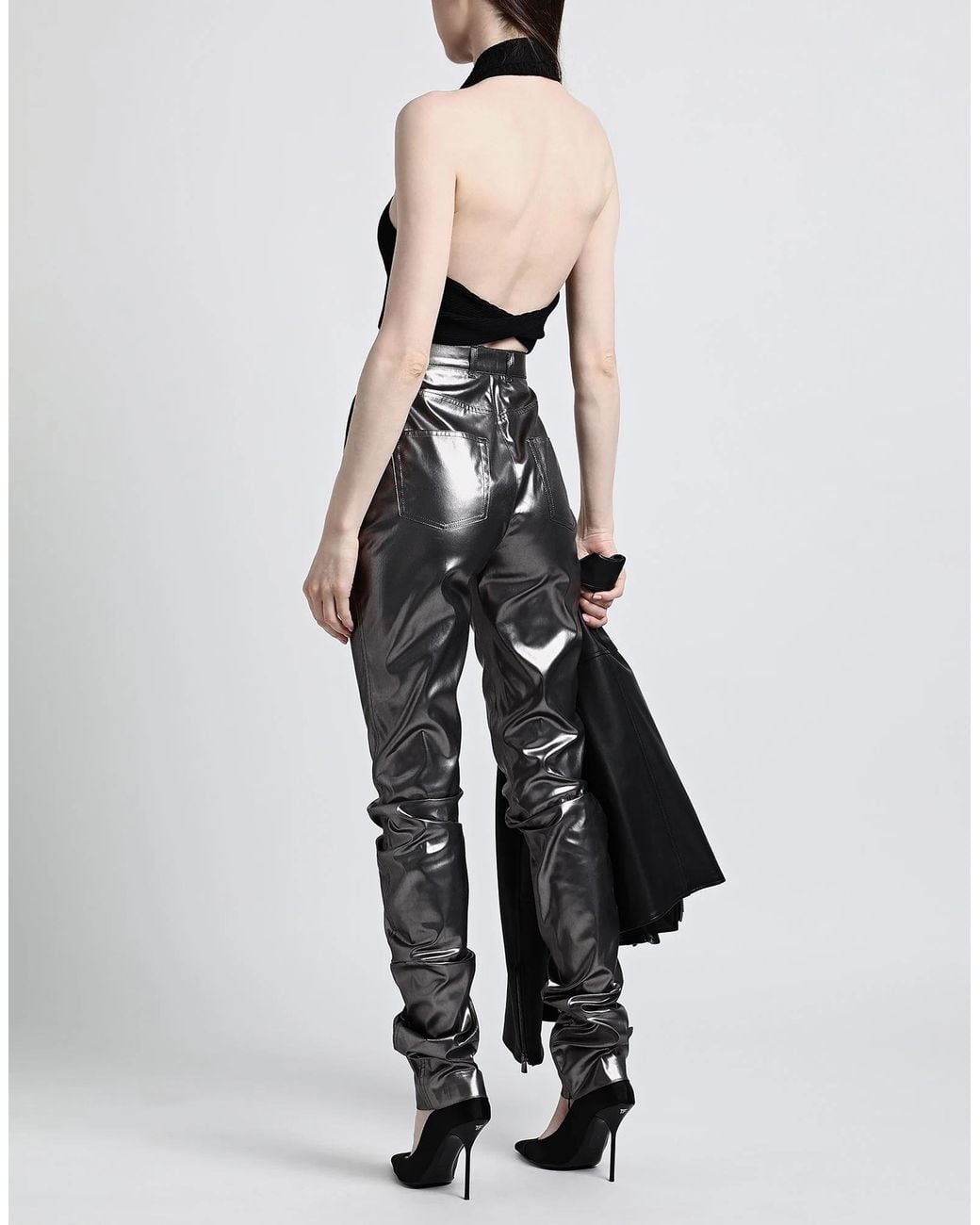 Dolce & Gabbana Black Metallic Bootcut Pants