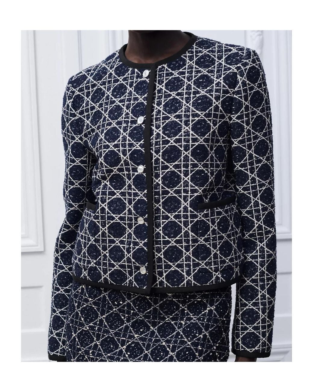 Dior Gray Macrocannage Cropped Jacket