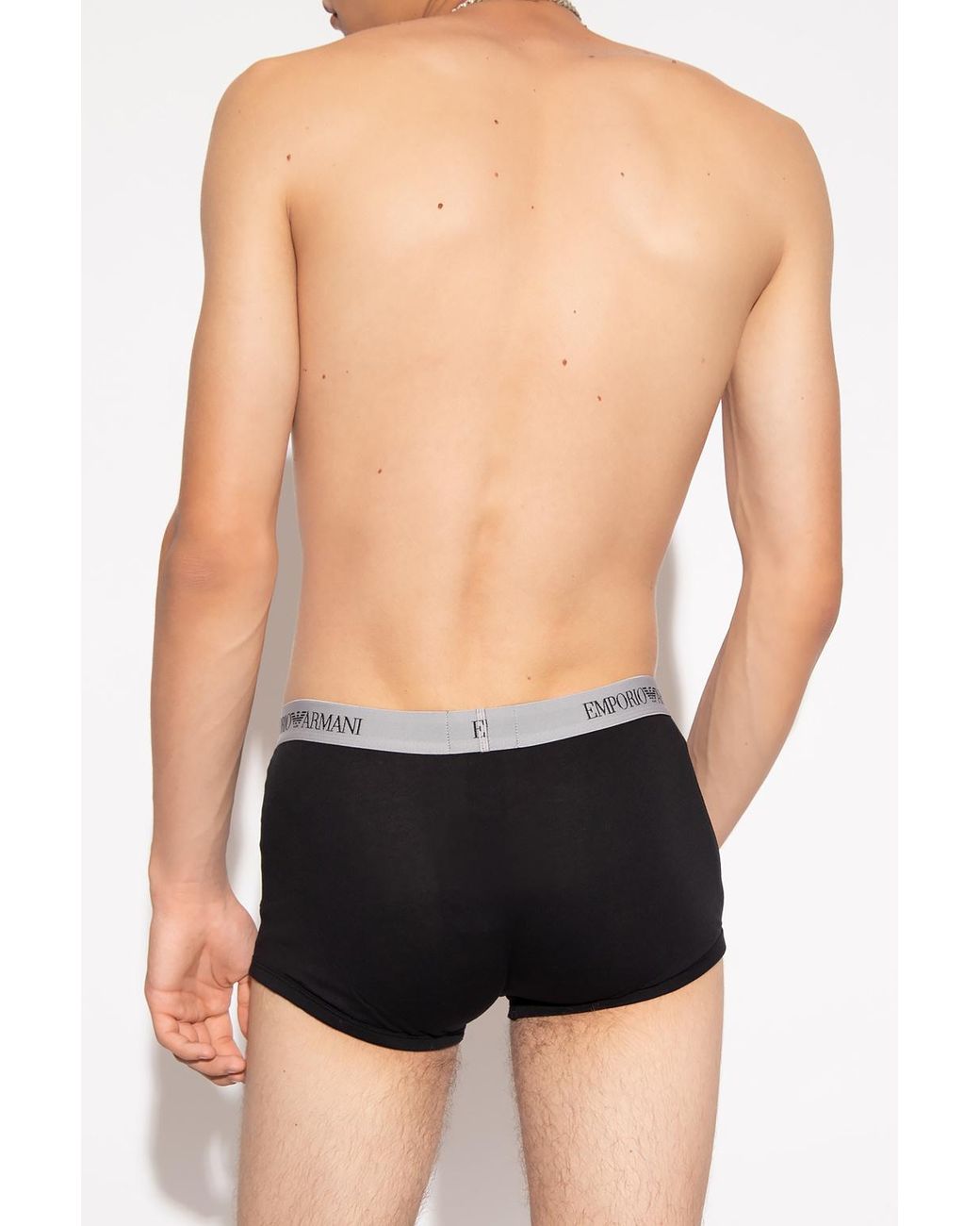 Emporio Armani White Three-Pack Branded Boxers for men