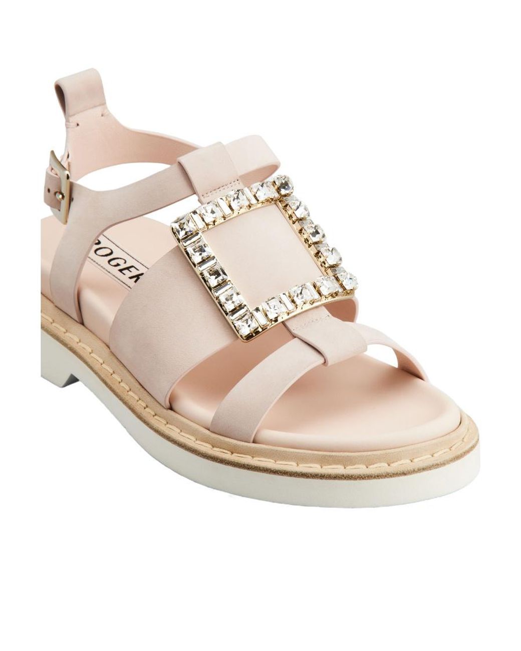 Roger Vivier Natural Buckle Embellished Sandals
