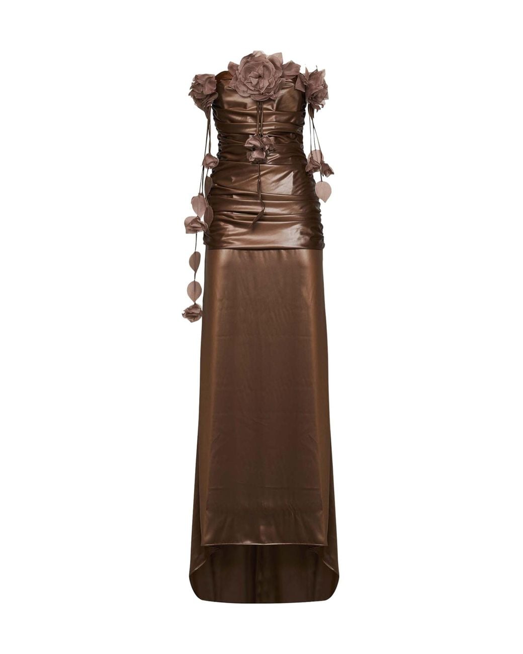 GIUSEPPE DI MORABITO Brown Floral Pleated Dress