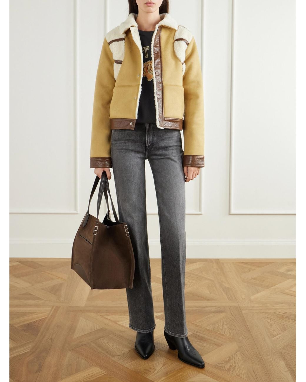 Mother Metallic Cropped Puffer Jacket