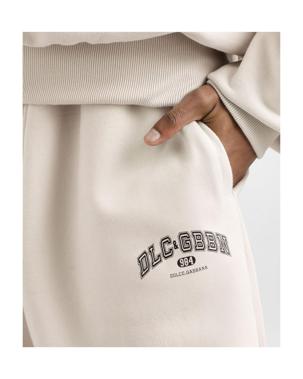 Dolce & Gabbana Gray Logo Printed Jersey Joggers for men