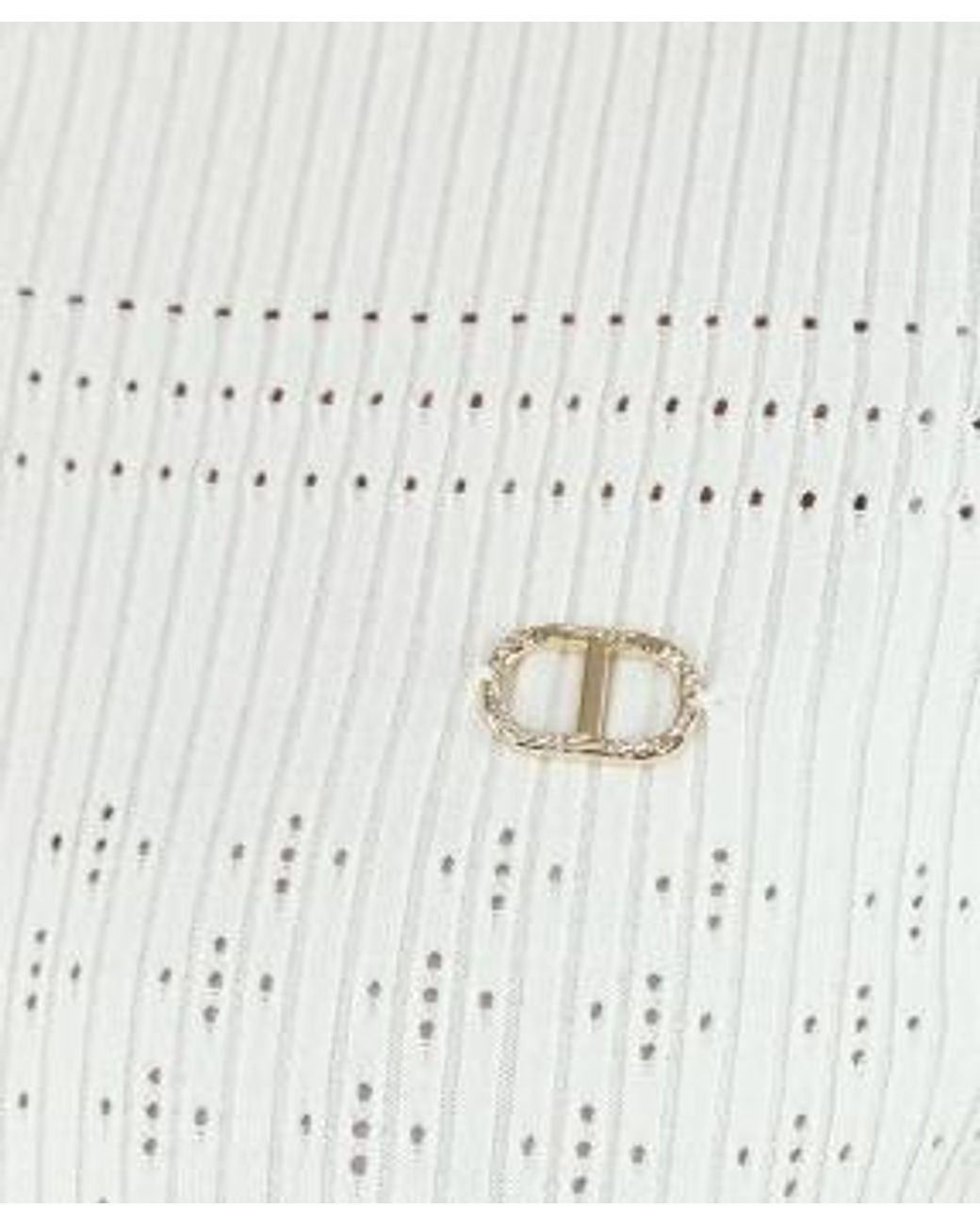 Twinset White Pointelle Knit Sweater