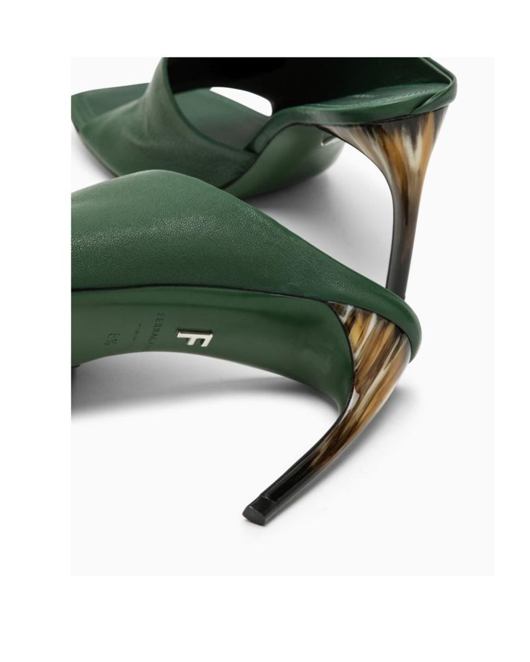 Ferragamo Green High Heels Slippers