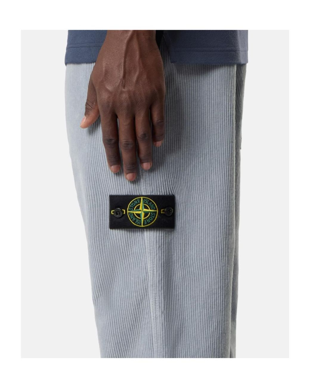 Stone Island Blue Regular-Fit Chino Trousers With Contrast Pocket for men