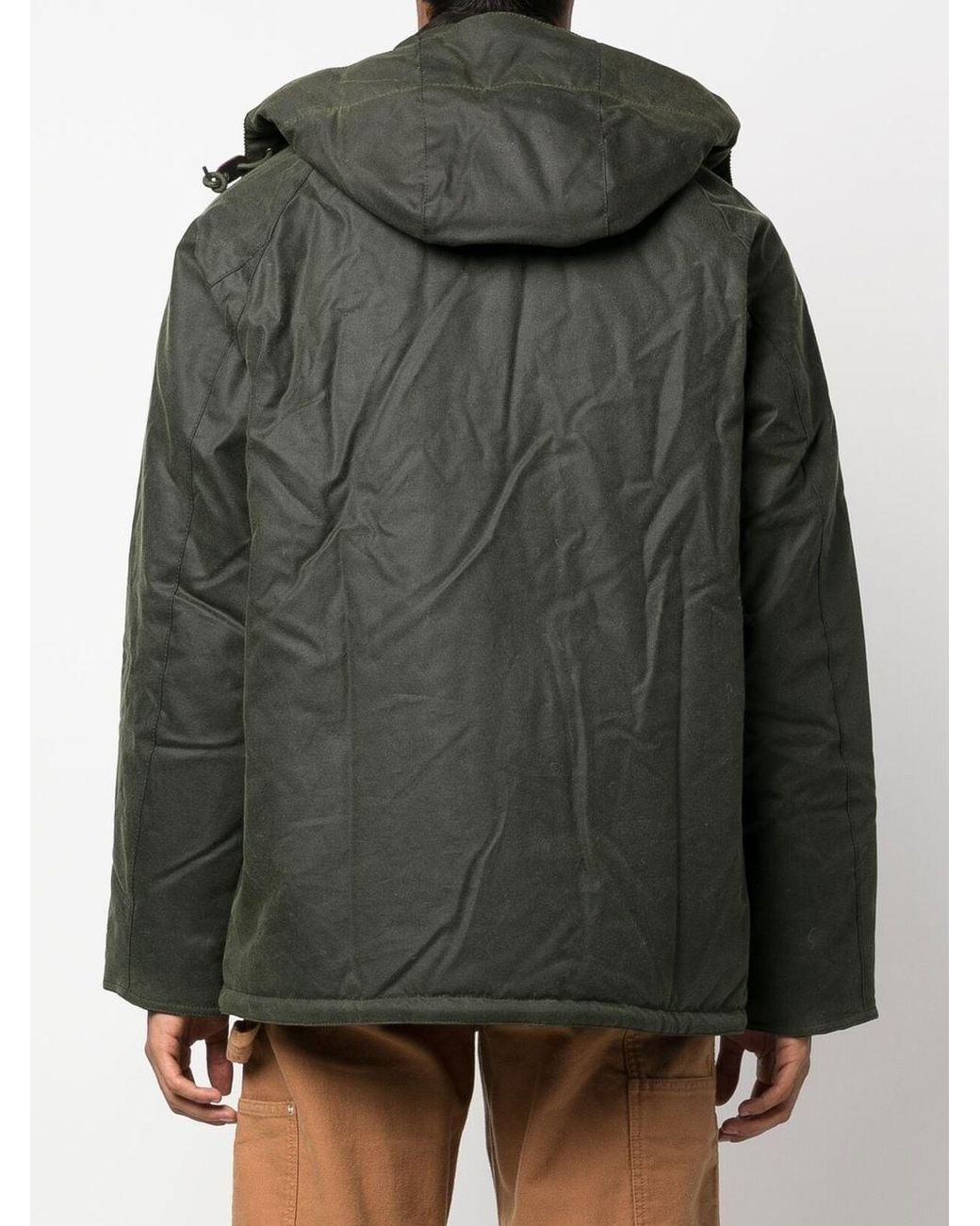 Barbour Black Waxed-Effect Parka Jacket for men