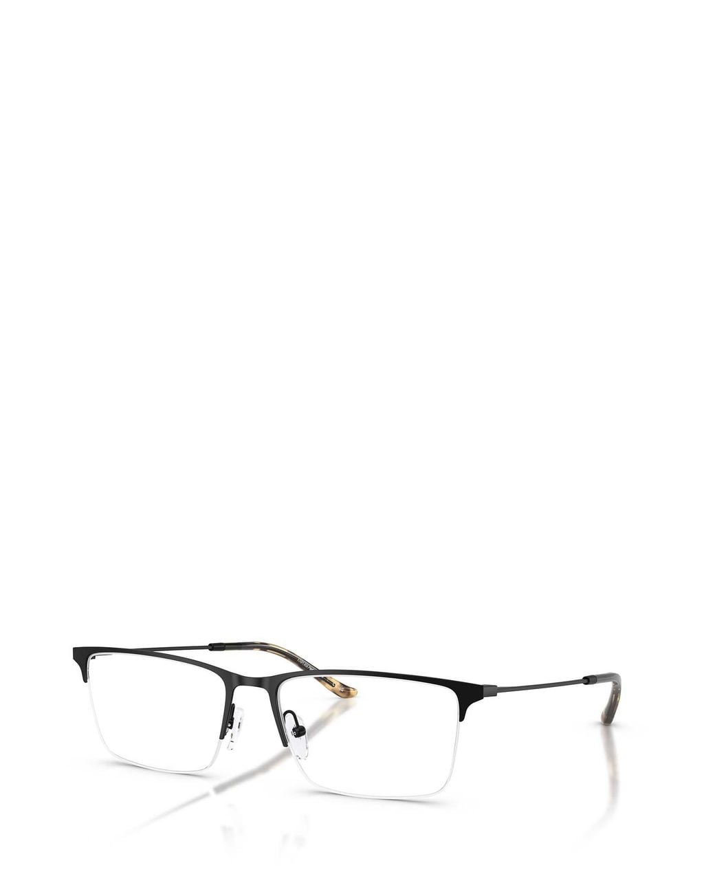 Emporio Armani Metallic Rectangular Frame Glasses for men
