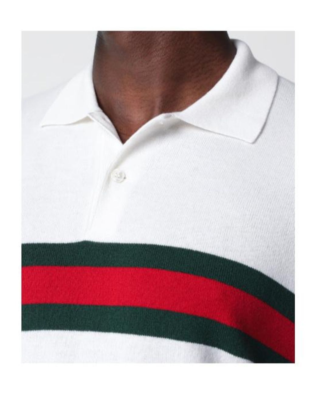 Gucci Blue Striped Long-Sleeve Polo Shirt for men