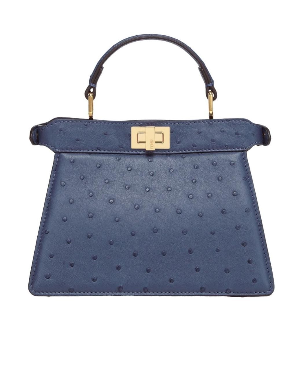 Fendi Blue Ostrich Leather Bag