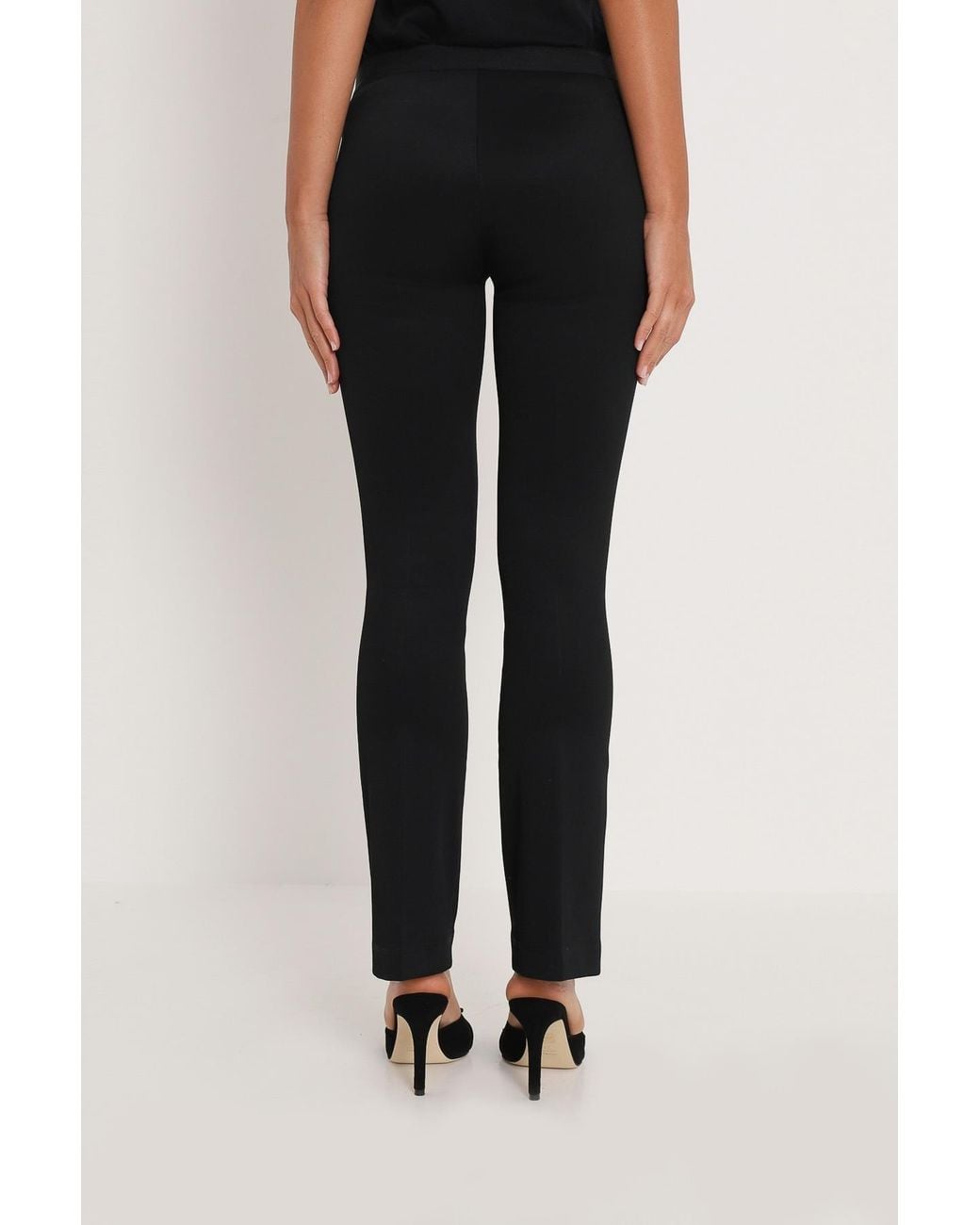 Helmut Lang Black Cropped Flared Ribbed Leggings