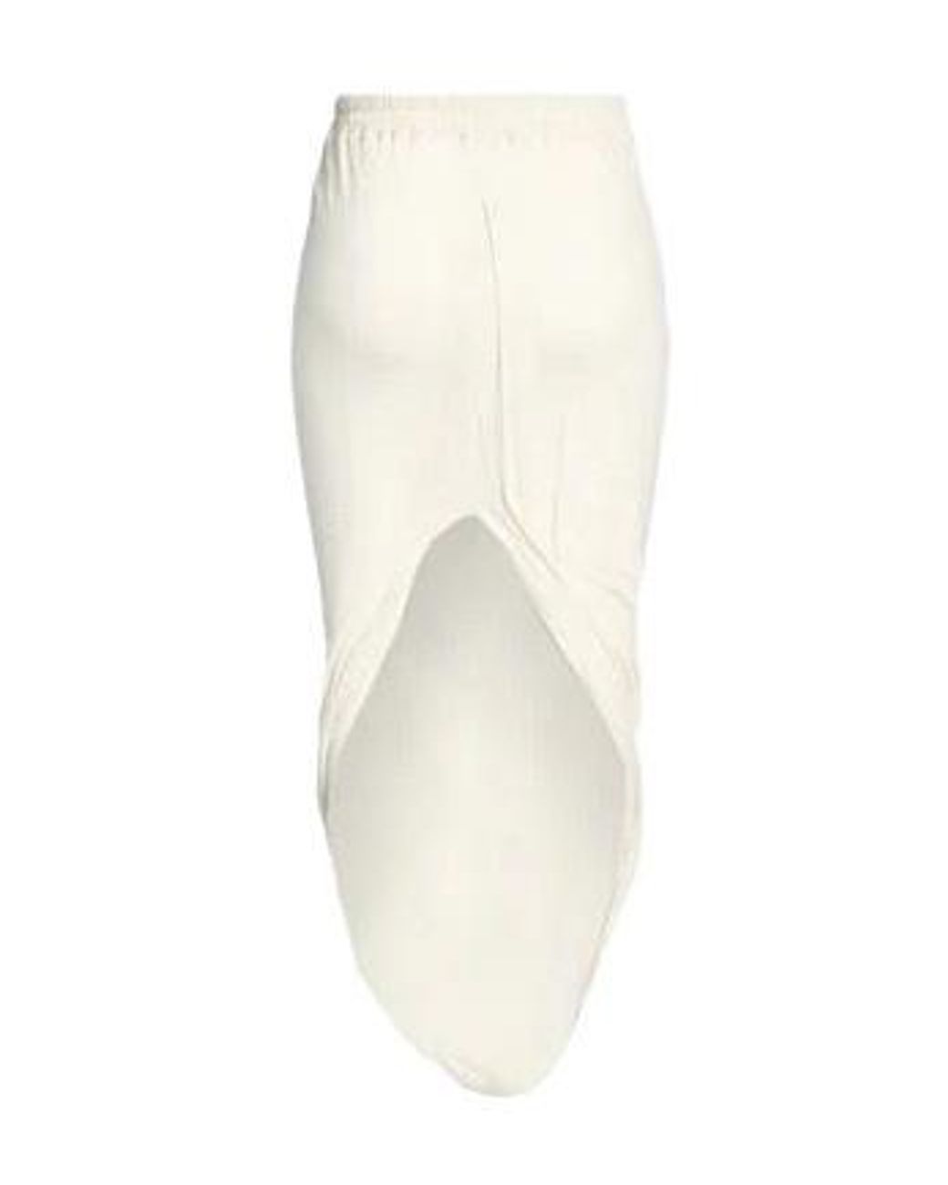 Rick Owens White Asymmetric Design Midi Skirt