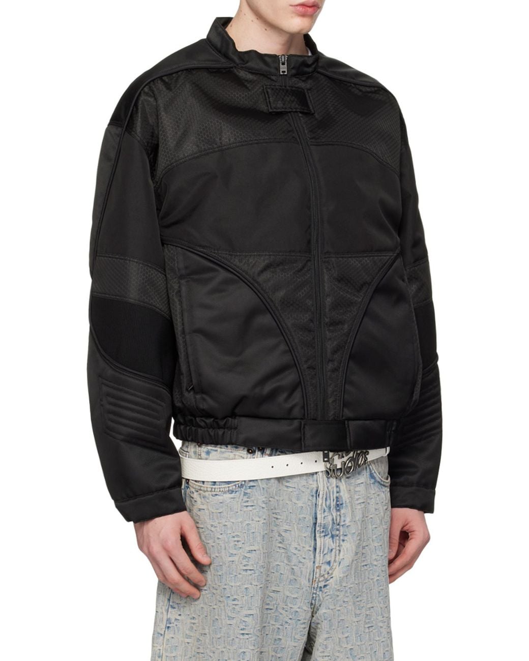 Acne Black Panelled Padded Jacket for men