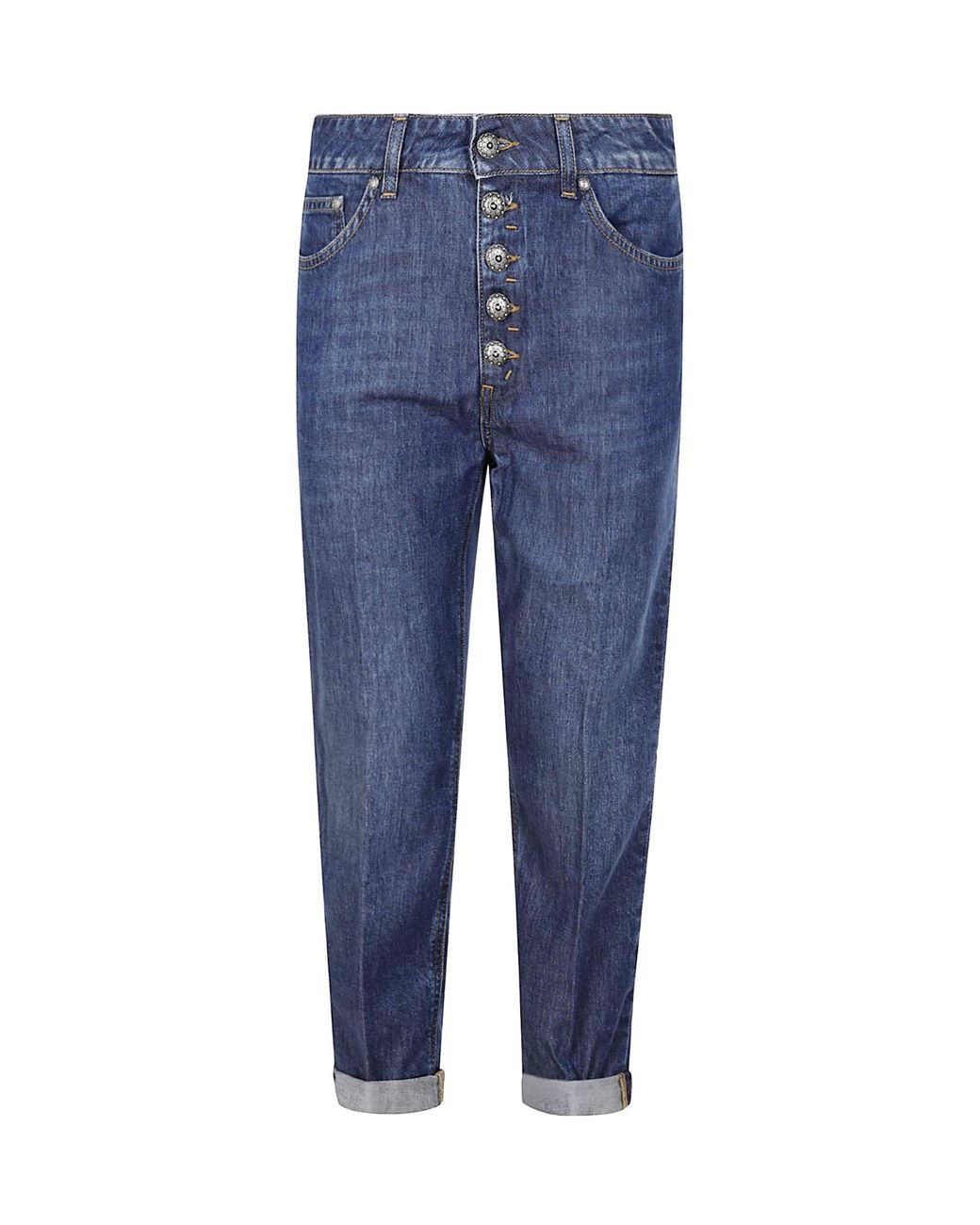 Dondup Blue Koons Button Detailed Tapered Jeans