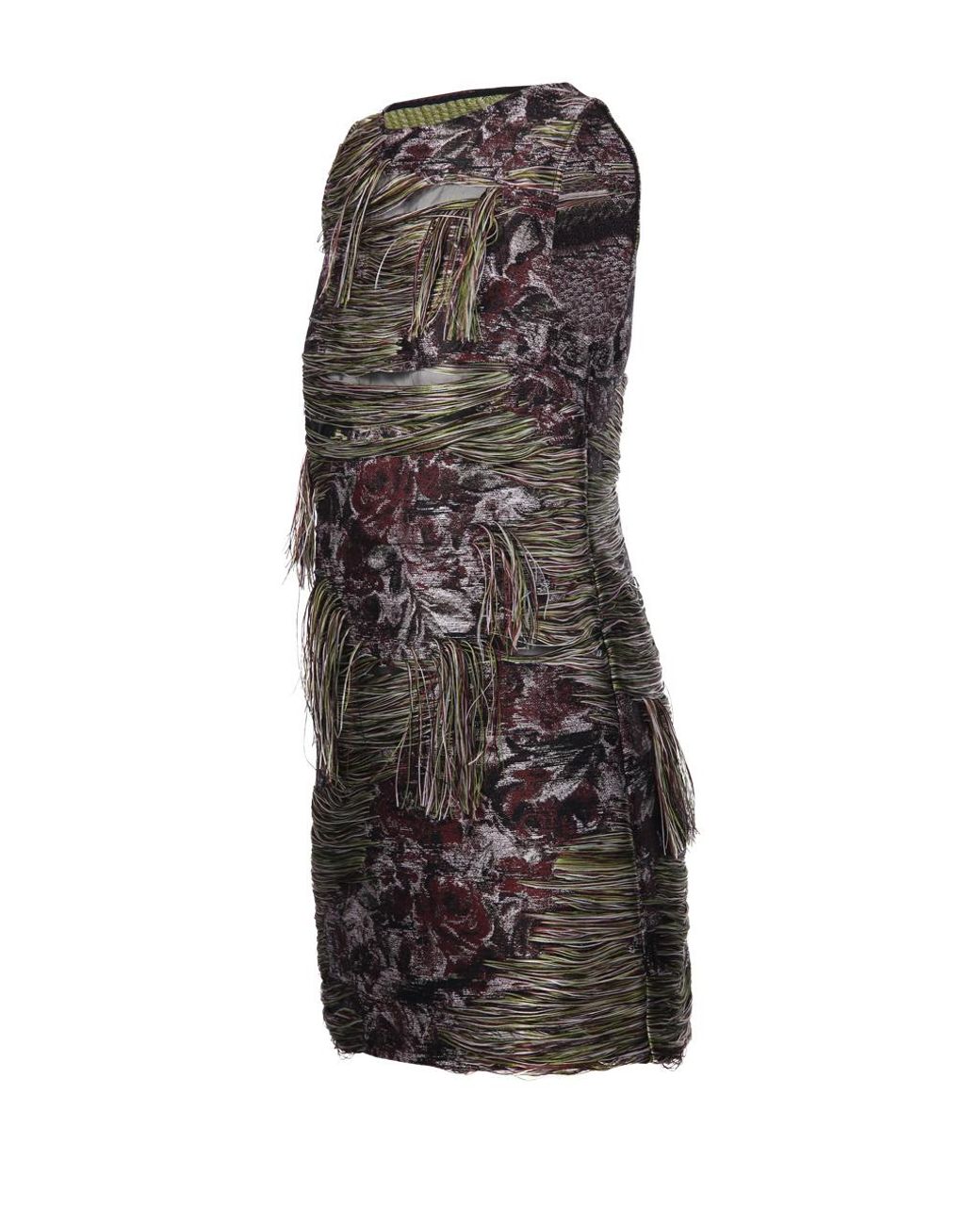 Ganni Black Tapestry Fringed Mini Dress