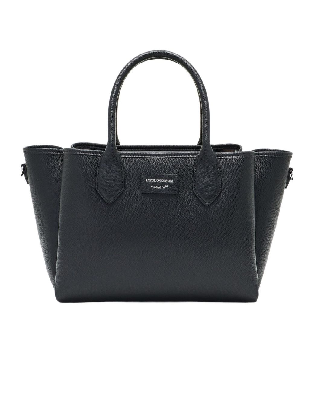 Emporio Armani Black Logo Patch Tote Bag