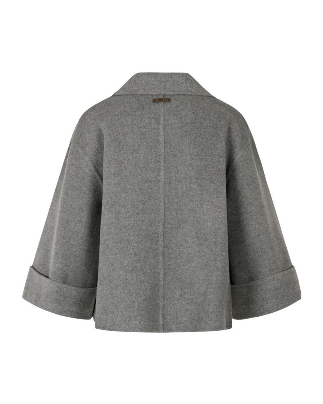 Peserico Gray Cropped Double-Breasted Coat