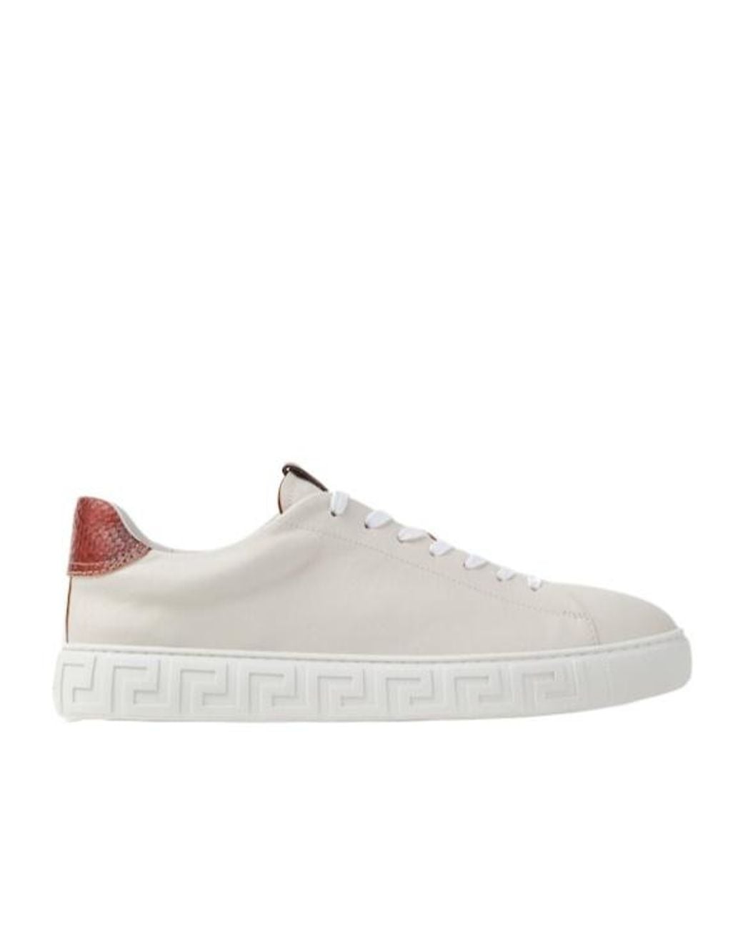 Versace White Greca Lace-Up Sneakers for men