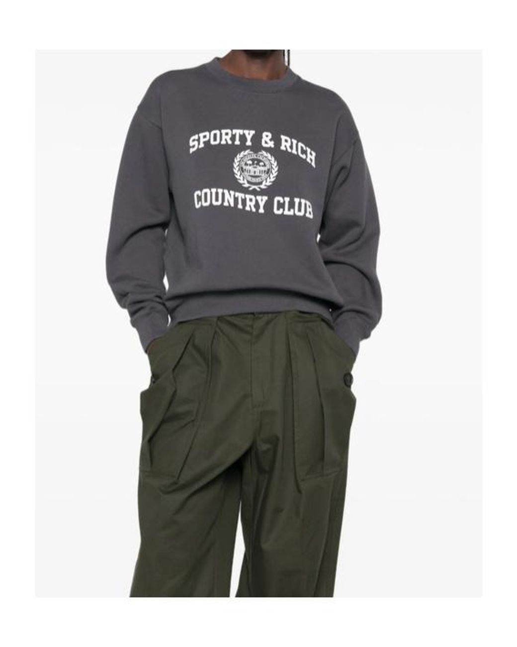Sporty & Rich Gray Long-Sleeved Sweatshirt