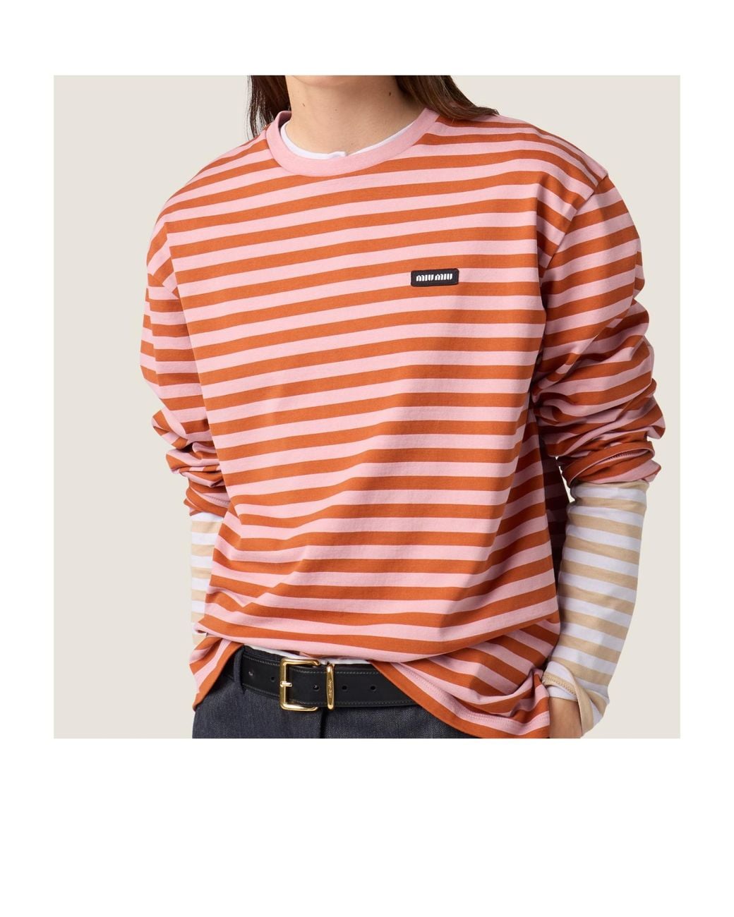Miu Miu Orange Jersey T-Shirt