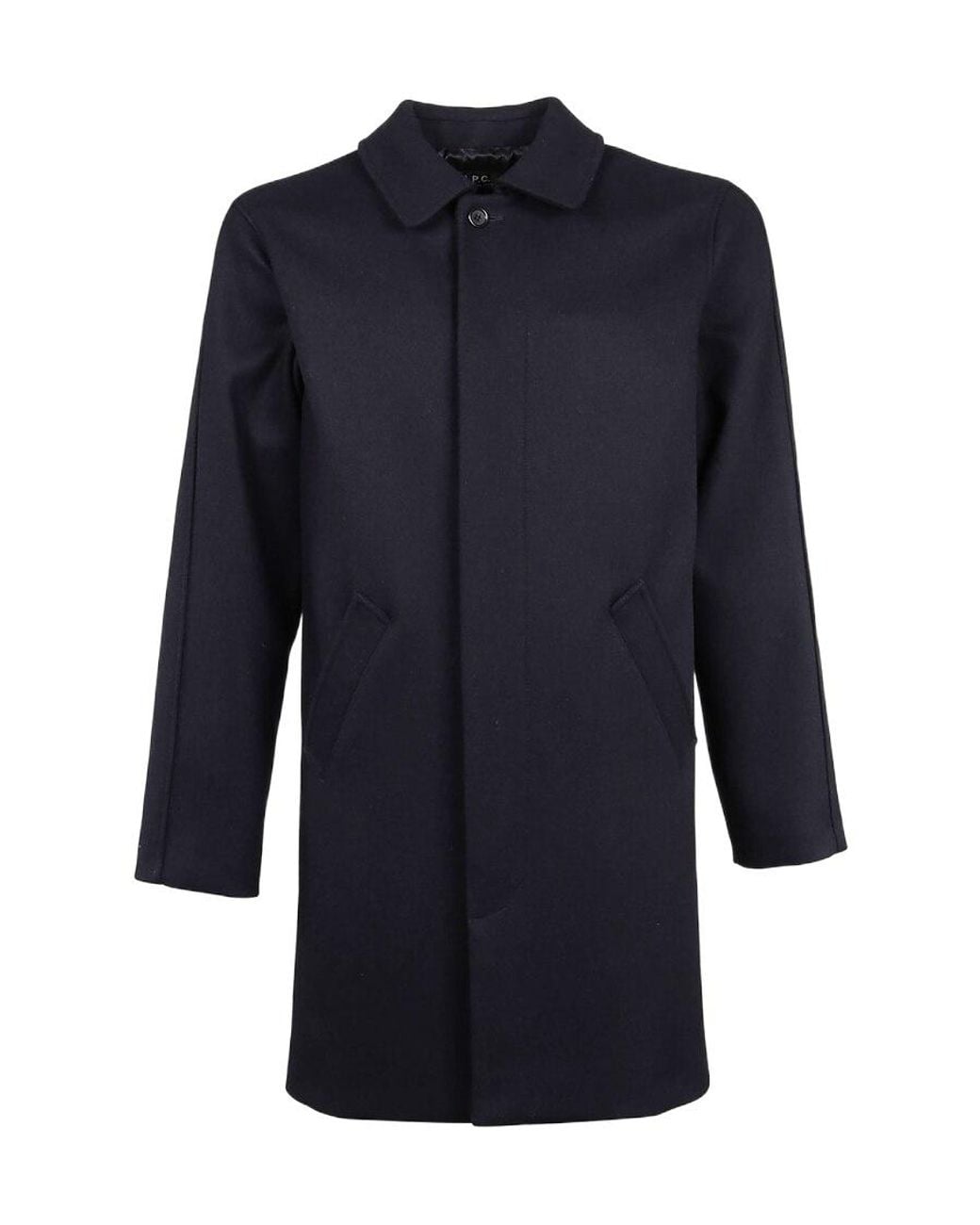 A.P.C. Blue Boxy Single-Breasted Coat for men