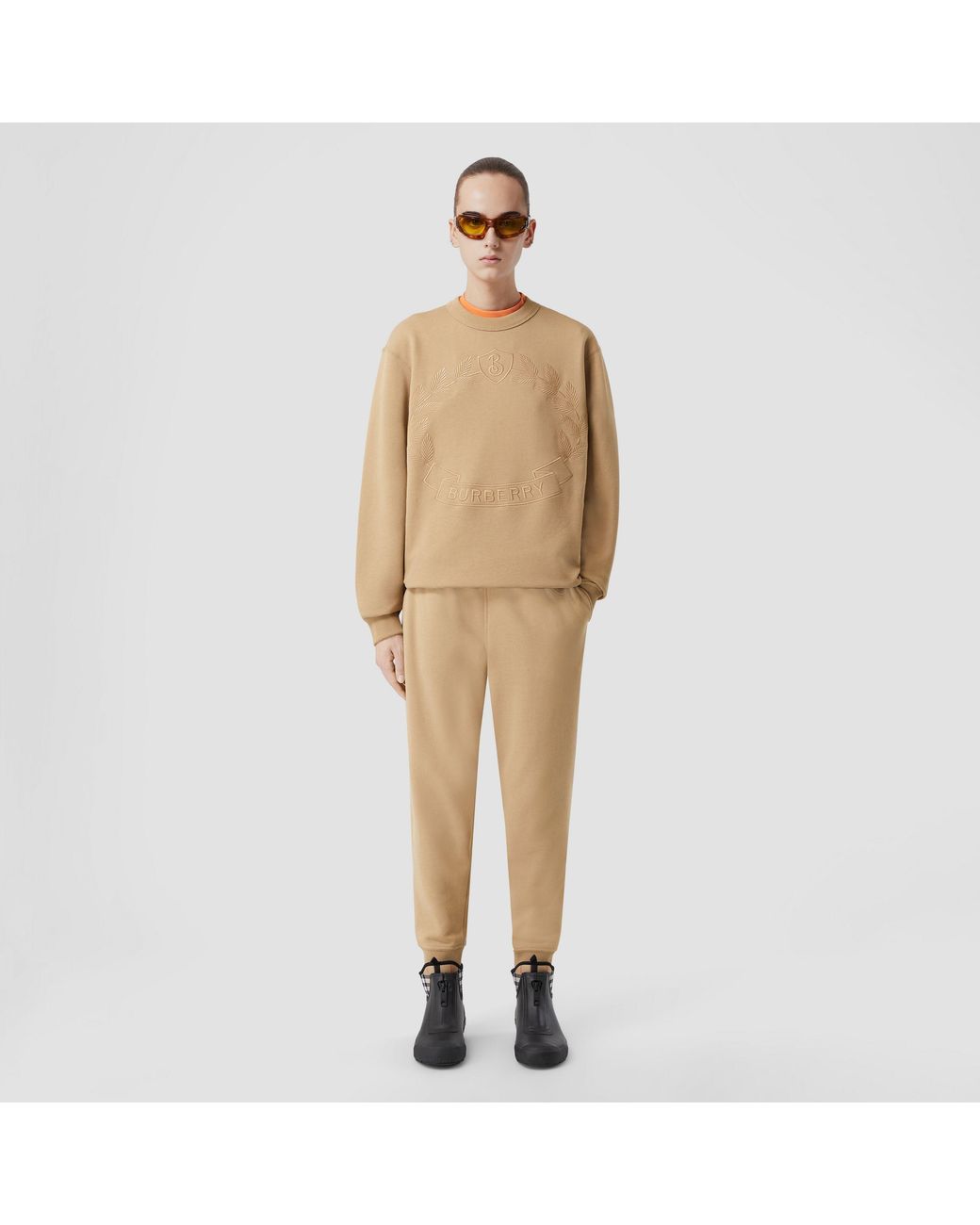 Burberry Natural Logo Patch Cotton Track Pants