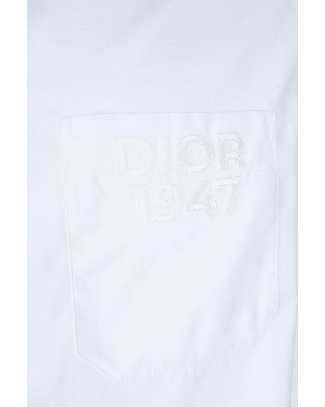 Dior White Lapel Button Shirt for men
