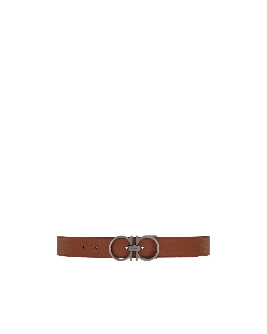 Ferragamo White Ferragamo Gancini Buckle Reversible Belt for men