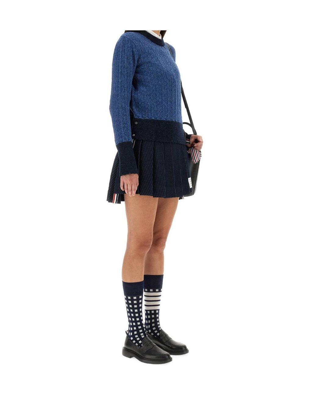 Thom Browne Blue 4-Bar Striped Sweater