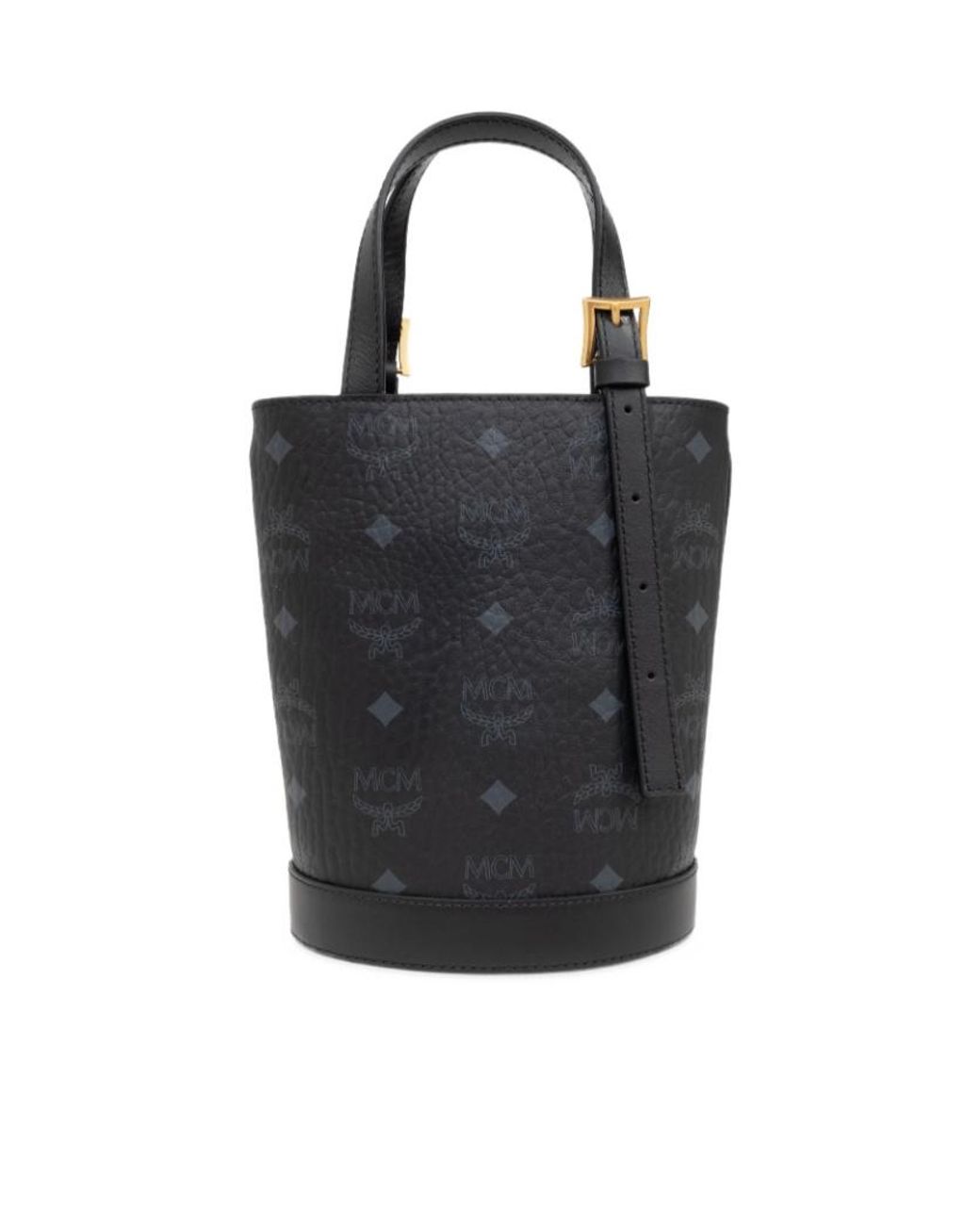 MCM Black Logo Printed Shoulder Bag