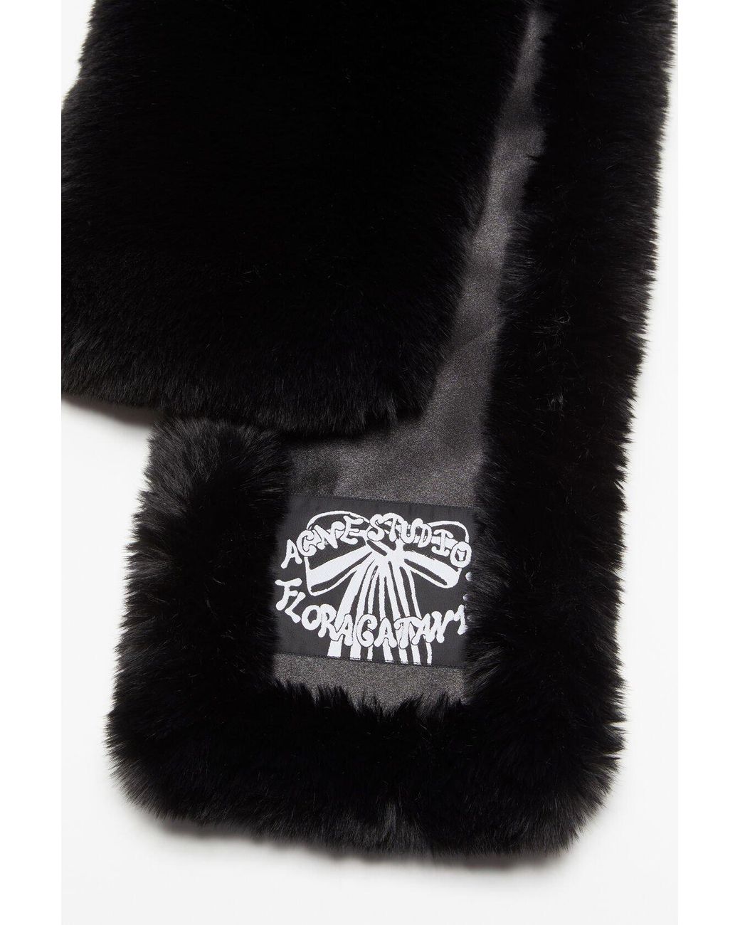 Acne Black Faux-Fur Scarf for men