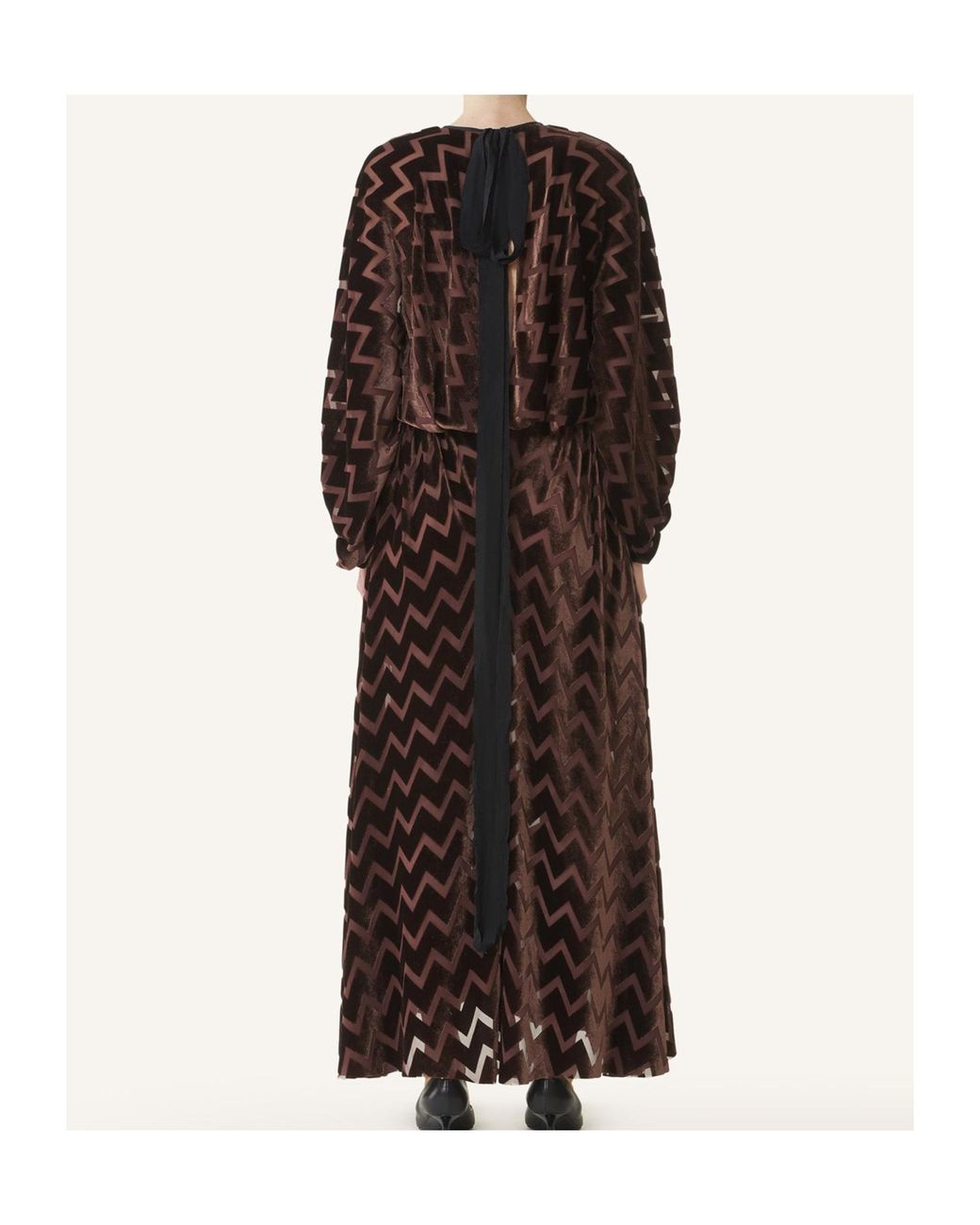 Lanvin Brown Round-Neck Dress