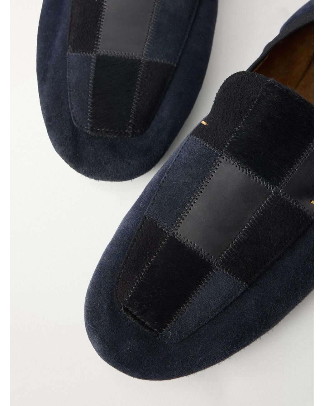 Khaite Blue Leather And Suede Ballet Flats