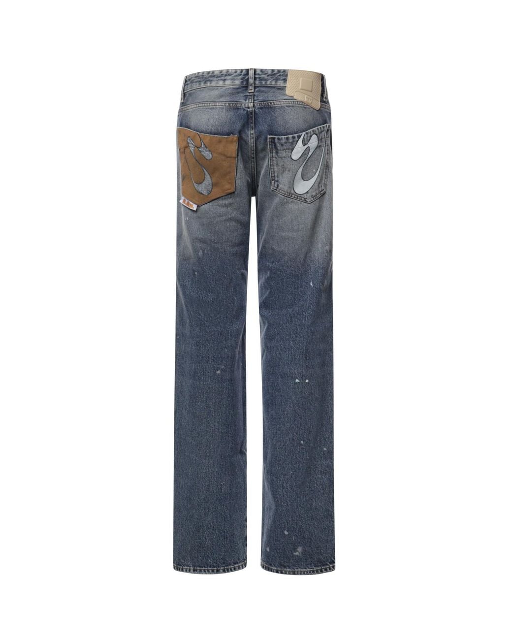 PDF CHANNEL Blue Pdf Nico Distressed Straight-Leg Jeans for men
