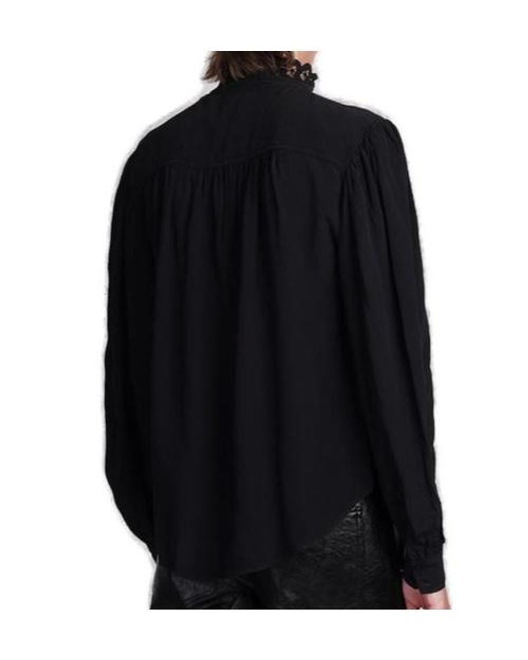 Isabel Marant Black Isabel Marant Étoile Estela Broderie Anglaise Trim Buttoned Shirt