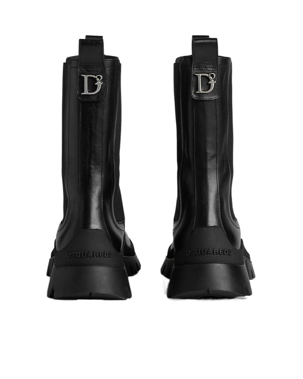 DSquared² Black D2 Statement Chunky-Sole Ankle Boots