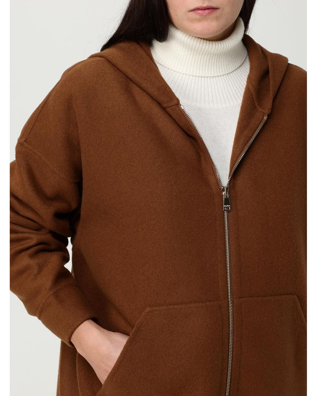 Max Mara Brown Etuania Zip-Up Hoodie