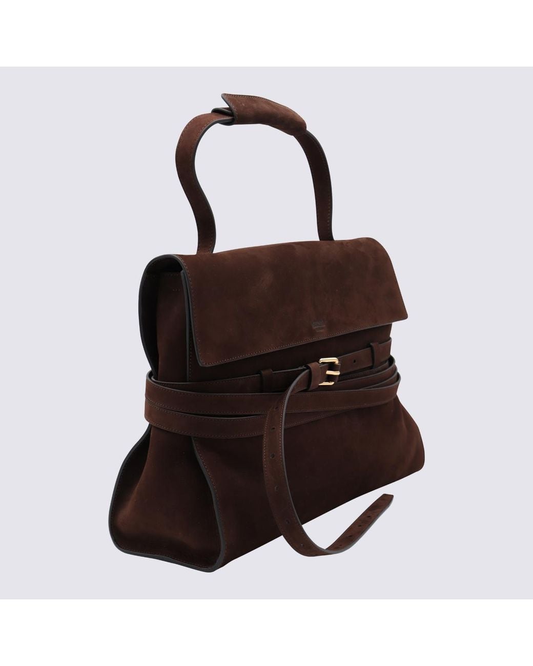 Moschino Brown Tie Me Logo Embossed Tote Bag for men