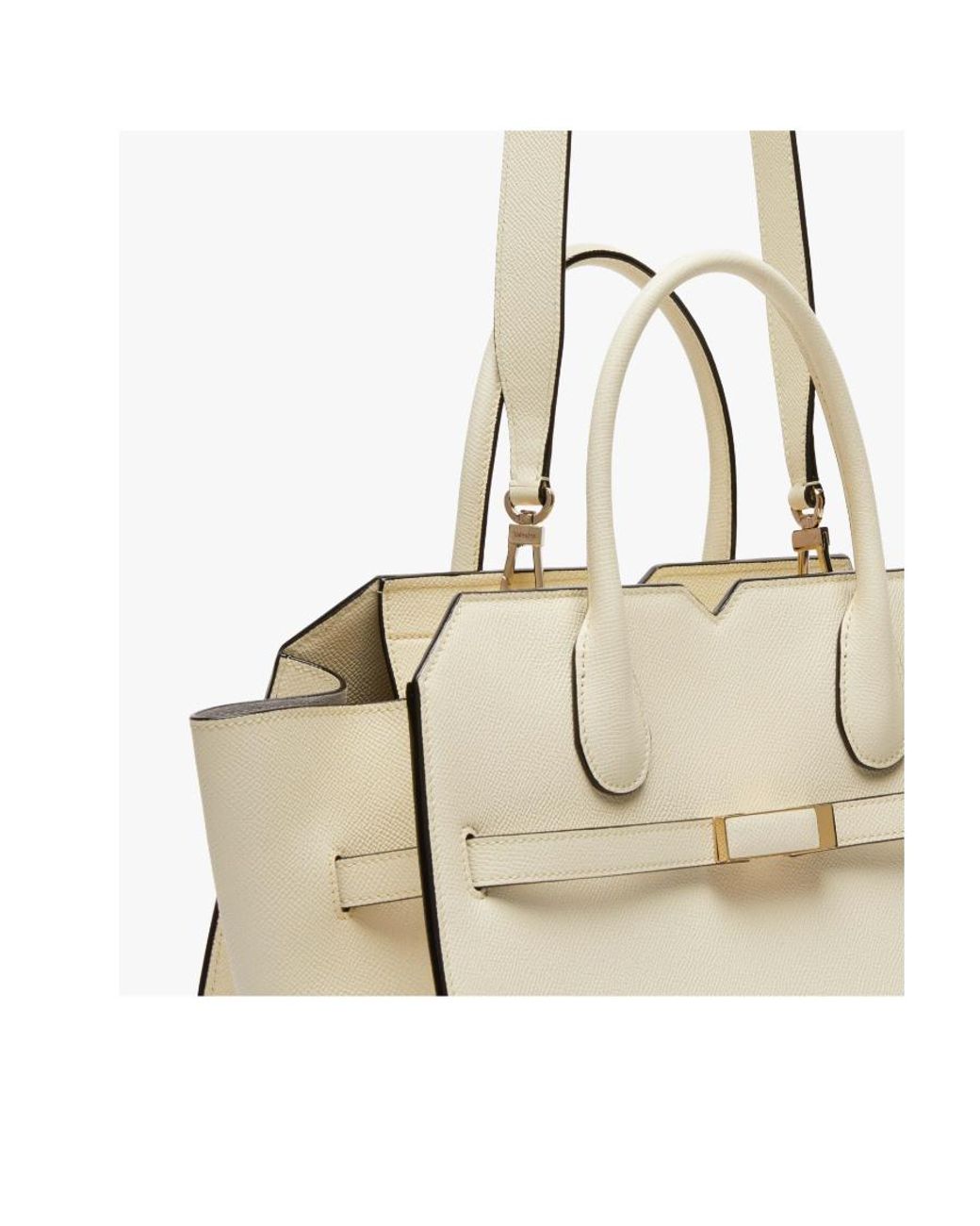 Valextra Natural Medium Milano Leather Tote Bag