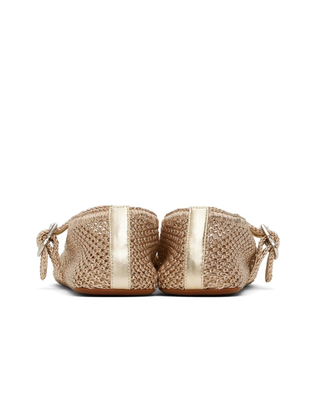 Alaïa Brown Alaïa Buckled Knitted Ballet Flats