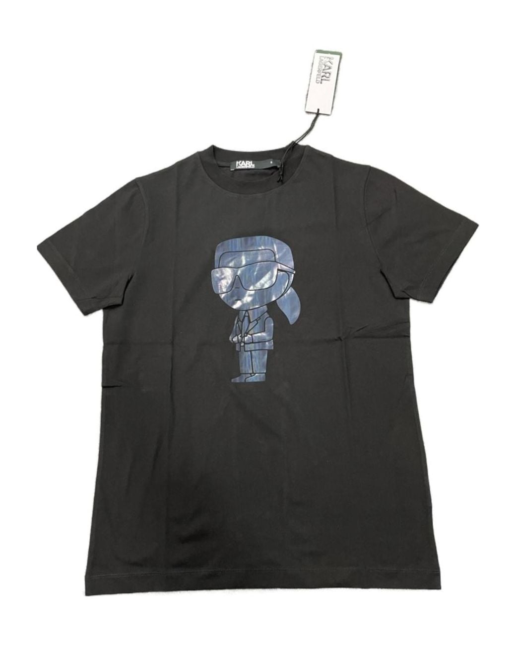 Karl Lagerfeld Black Pattern Short-Sleeved T-Shirt for men