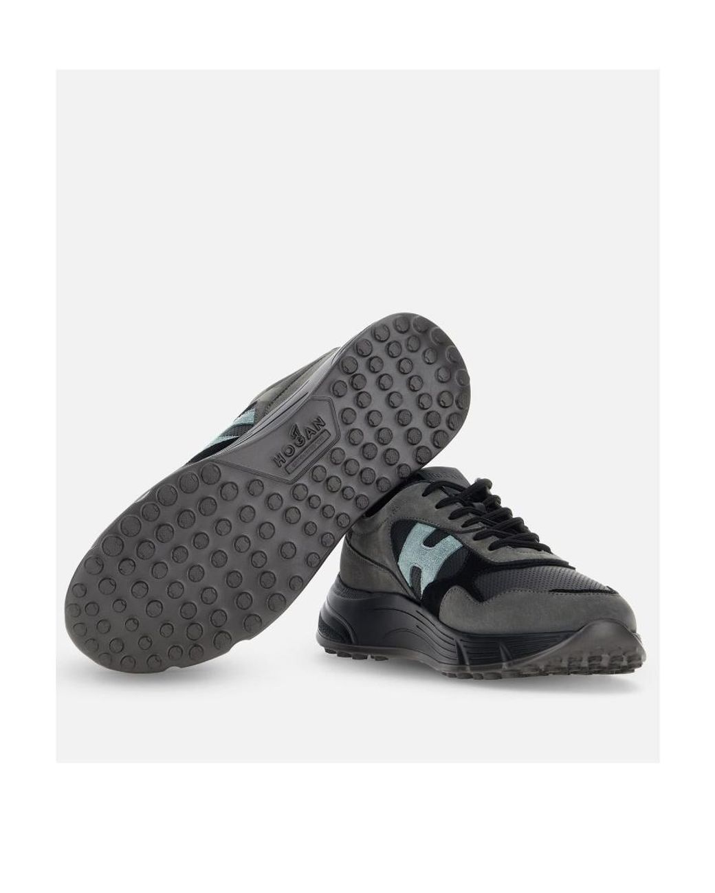 Hogan Black Hyperlight Panelled Lace-Up Sneakers for men