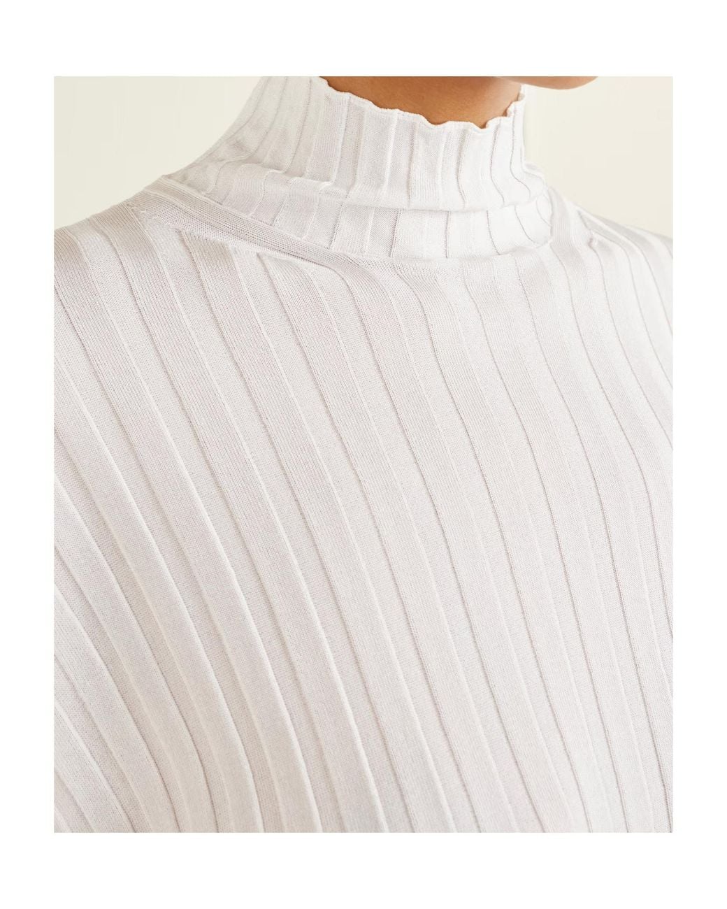 Proenza Schouler White Luiza Ribbed-Knit Turtleneck Sweater