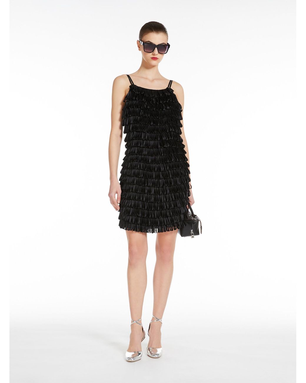 Max Mara Black Avola Stretch Cady Mini Dress