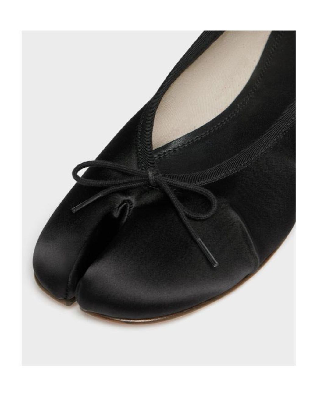 Maison Margiela Black Tabi Satin Ballerina Shoes