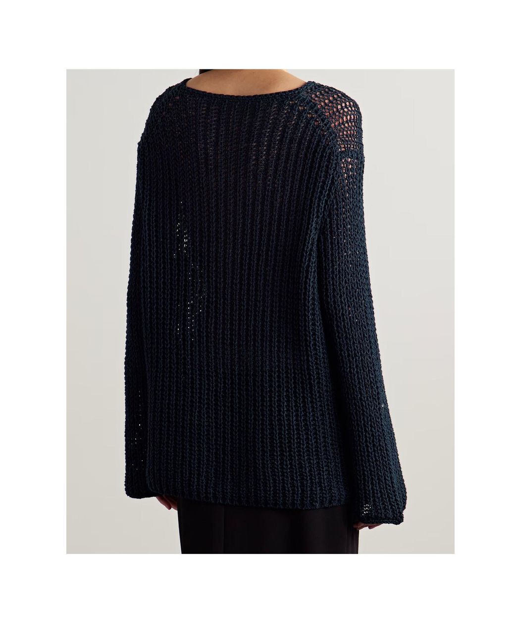 Khaite Blue Elowen Open-Knit Sweater