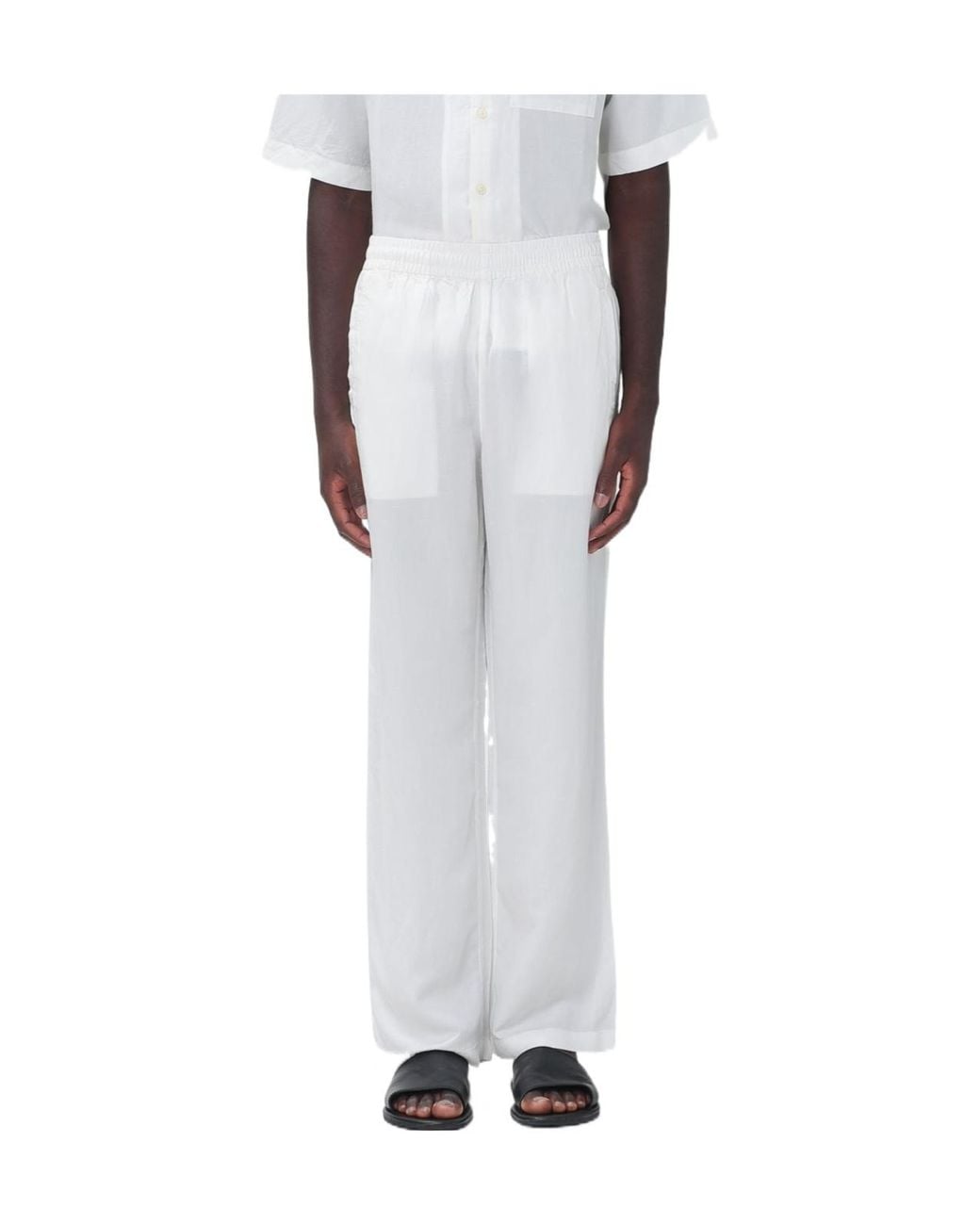 DIESEL White Elastic-Waist Casual Trousers for men
