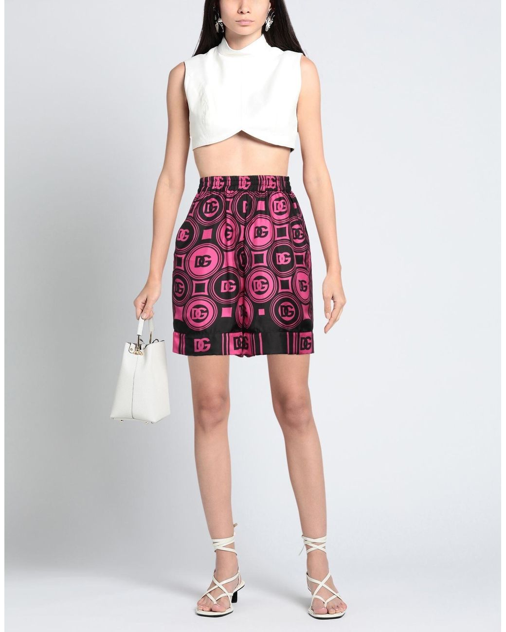 Dolce & Gabbana Red Printed Shorts