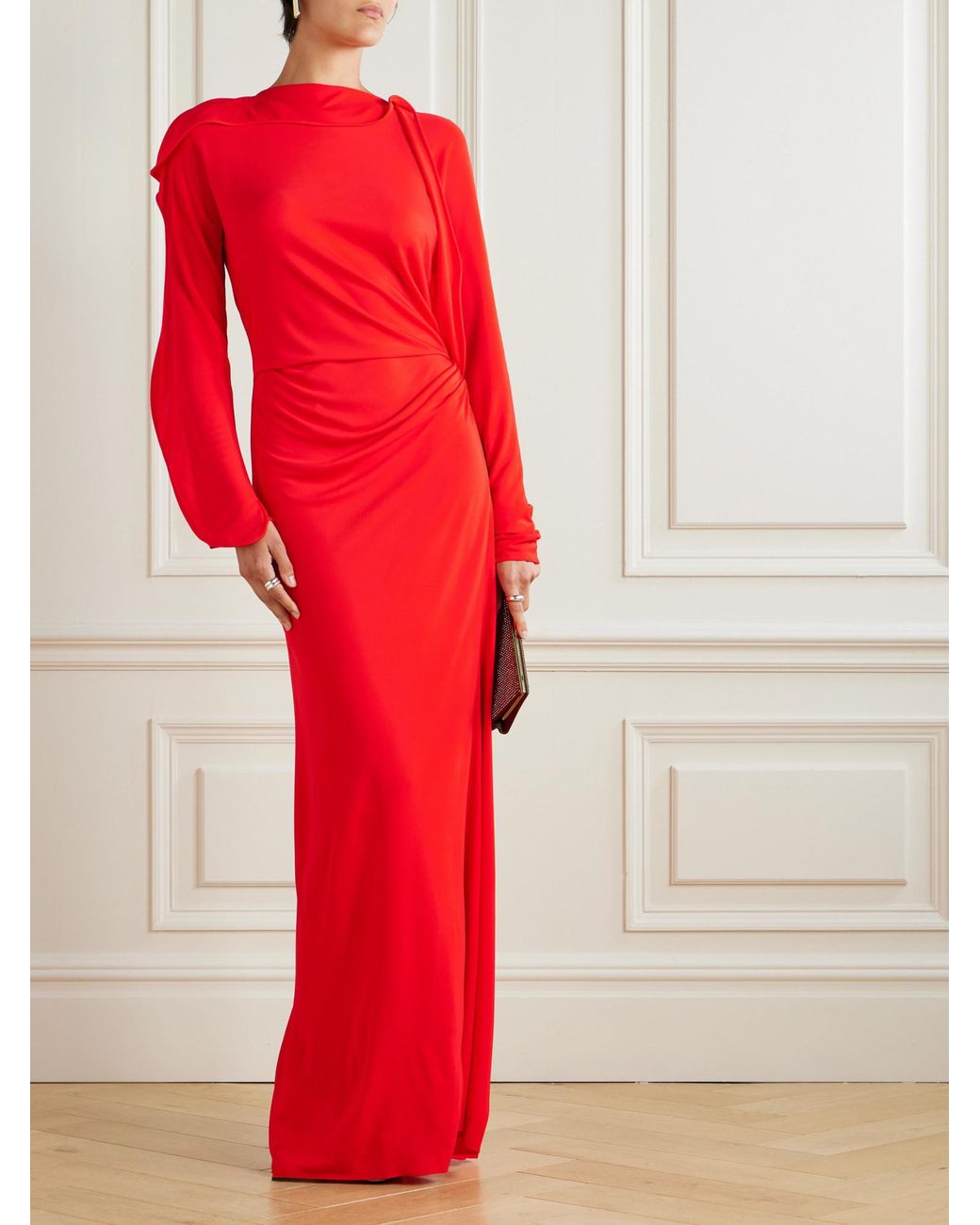 Victoria Beckham Red Comfortable Casual Maxi Dress