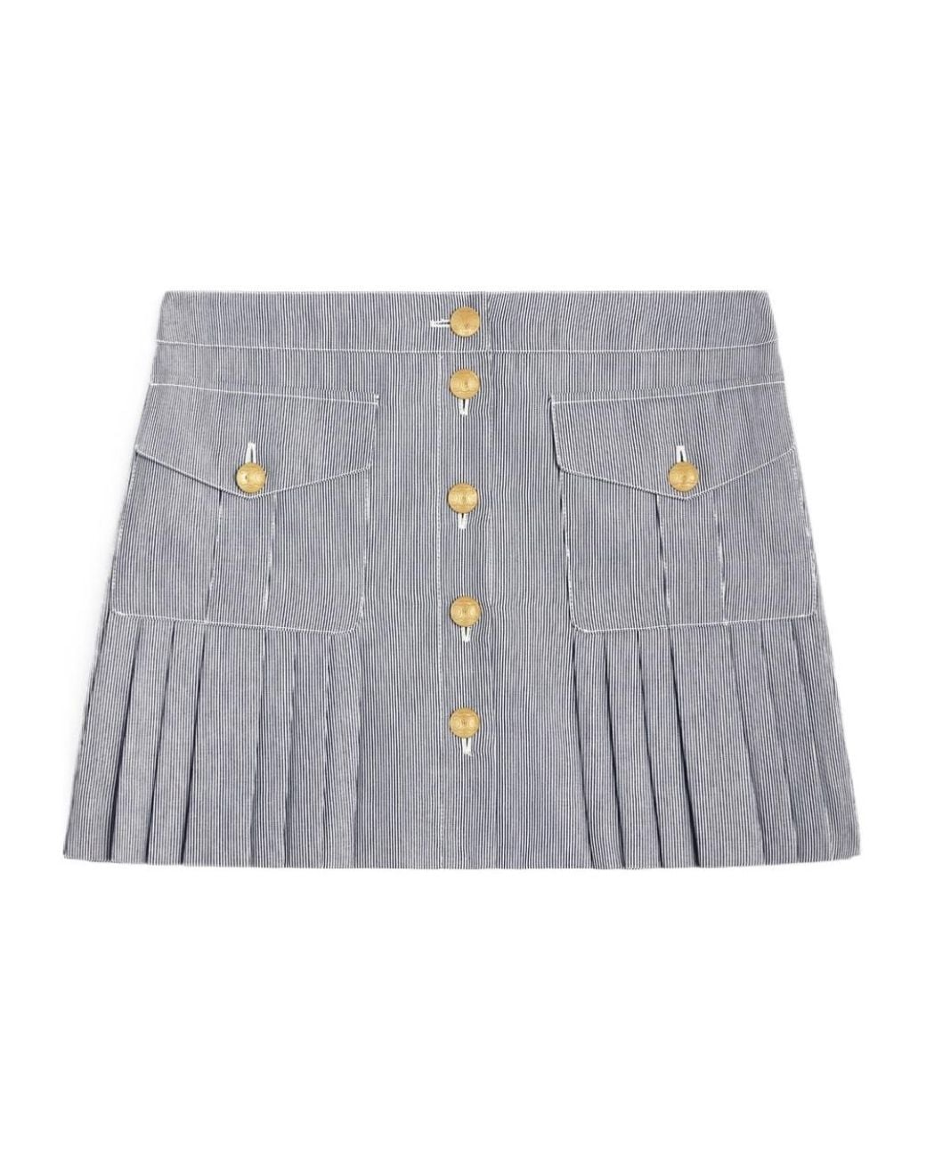 Céline Gray Pleated Mini Skirt